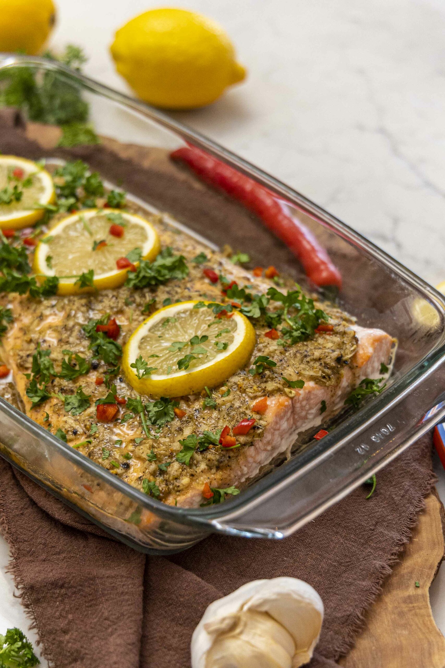 Sítrónupipars og hunangs landlax