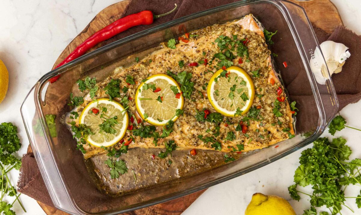 Sítrónupipars og hunangs landlax