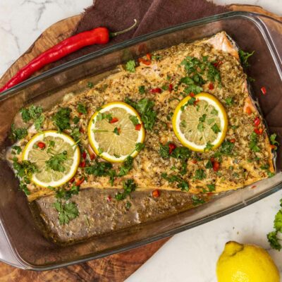 Sítrónupipars og hunangs landlax