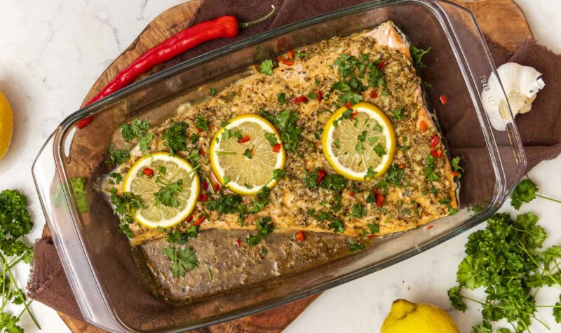 Sítrónupipars og hunangs landlax