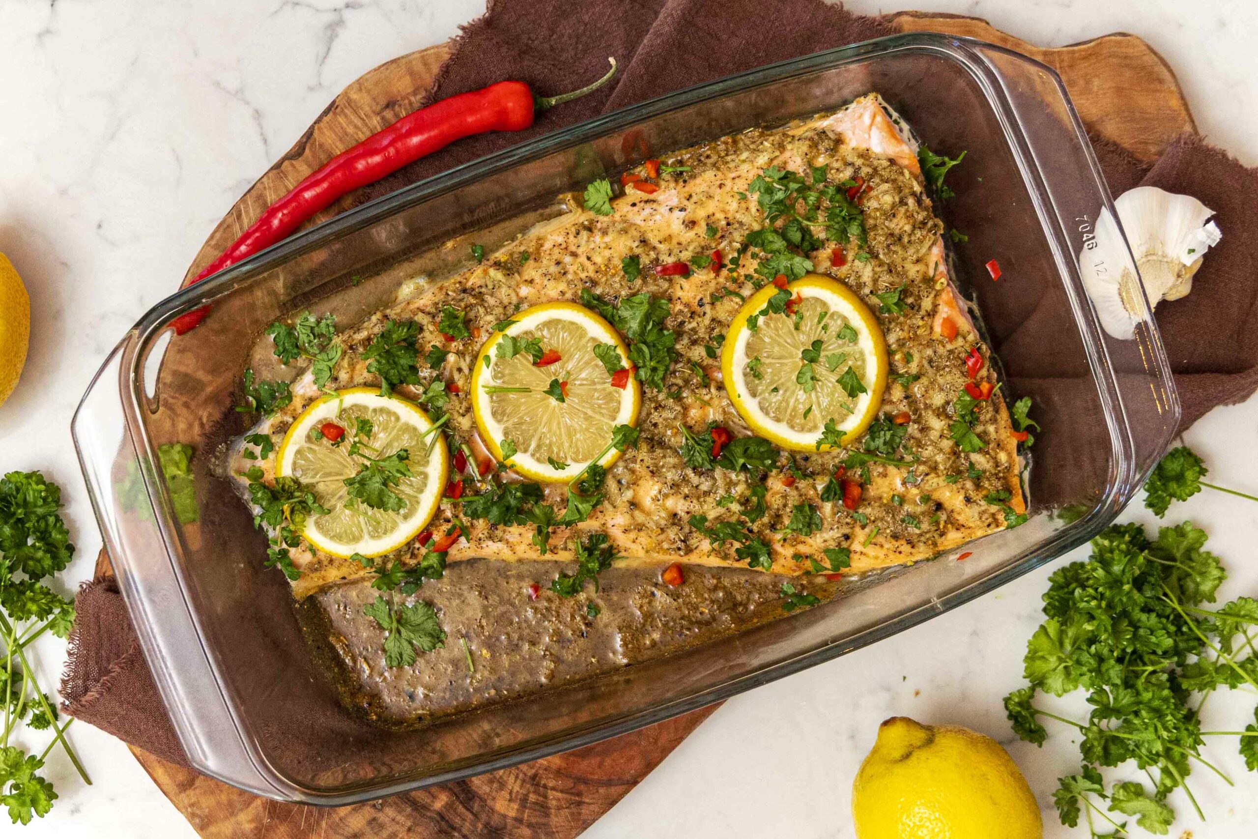 Sítrónupipars og hunangs landlax