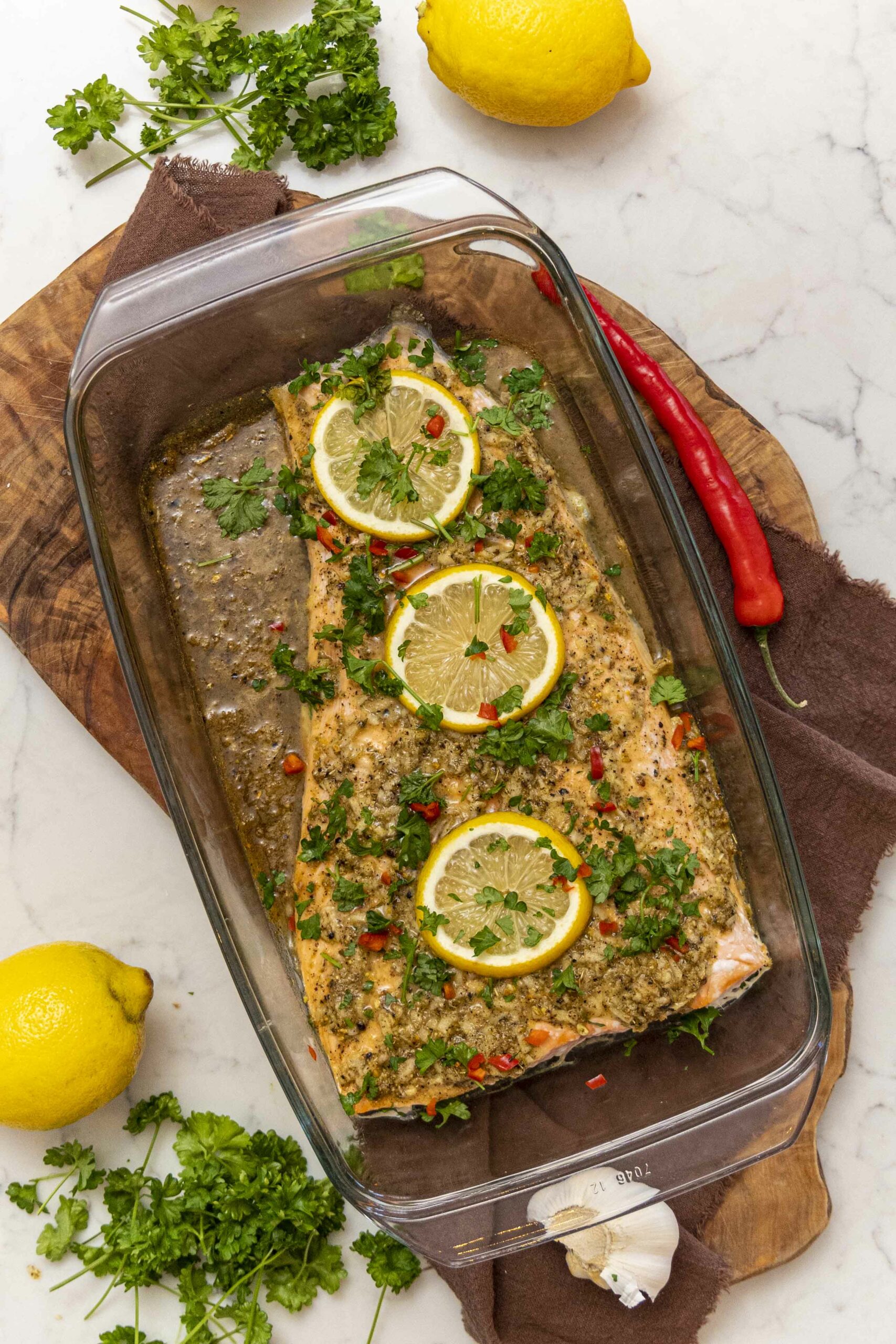 Sítrónupipars og hunangs landlax