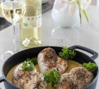 Kjúklingabringur í hvítvínsrjómasósu eins og í alvöru frönsku bistrói