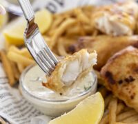 Fljótlegur og góður Fiskur og franskar uppskrift