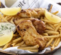 Fljótlegur og góður Fiskur og franskar uppskrift