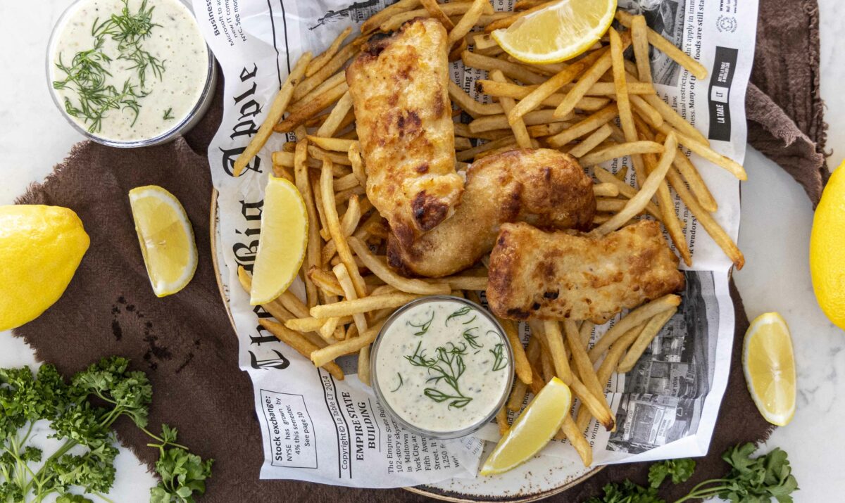 Fljótlegur og góður Fiskur og franskar uppskrift