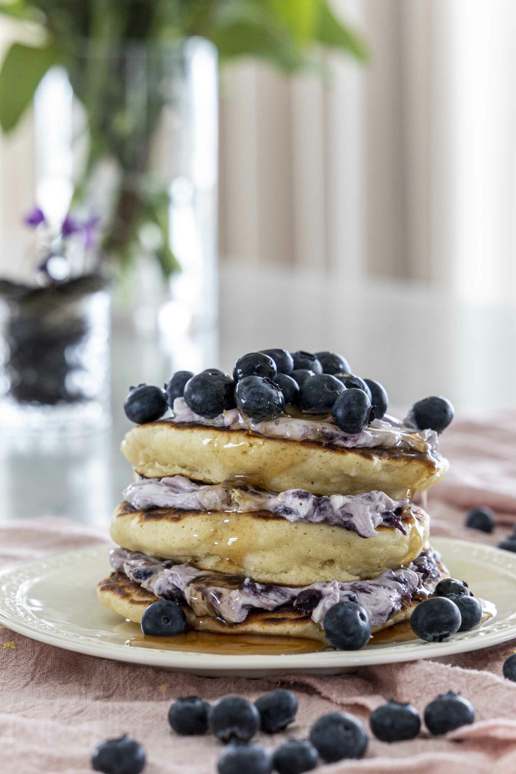 Pönnukökur með bláberjarjómaosti