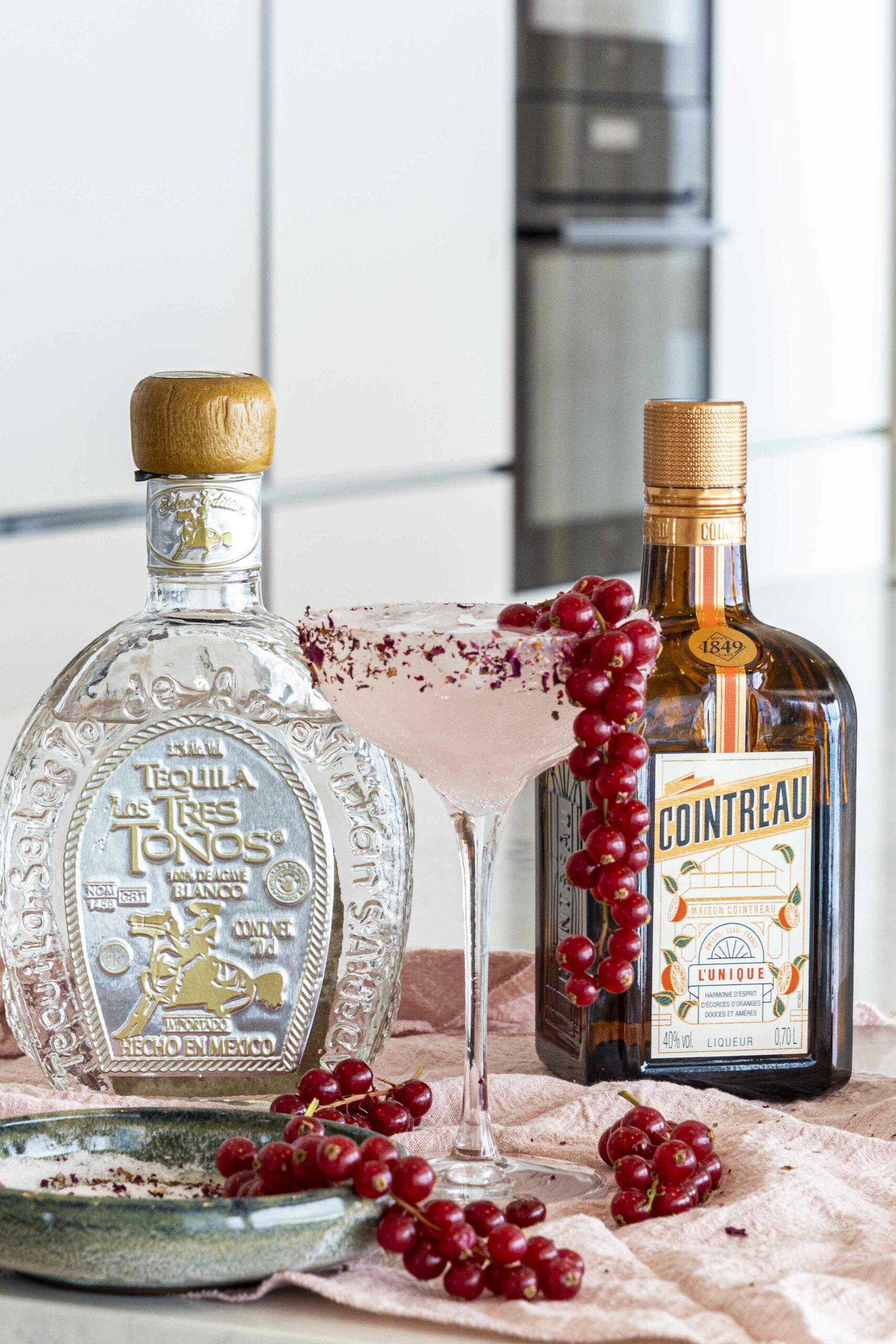 bleikur rósa margarita kokteill 