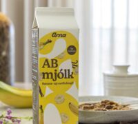 Ab mjólkur skál með smjörsteiktum bönunum