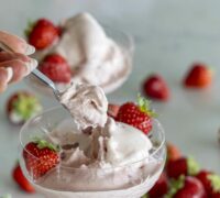 Jarðaberja próteinís með góðgerlum