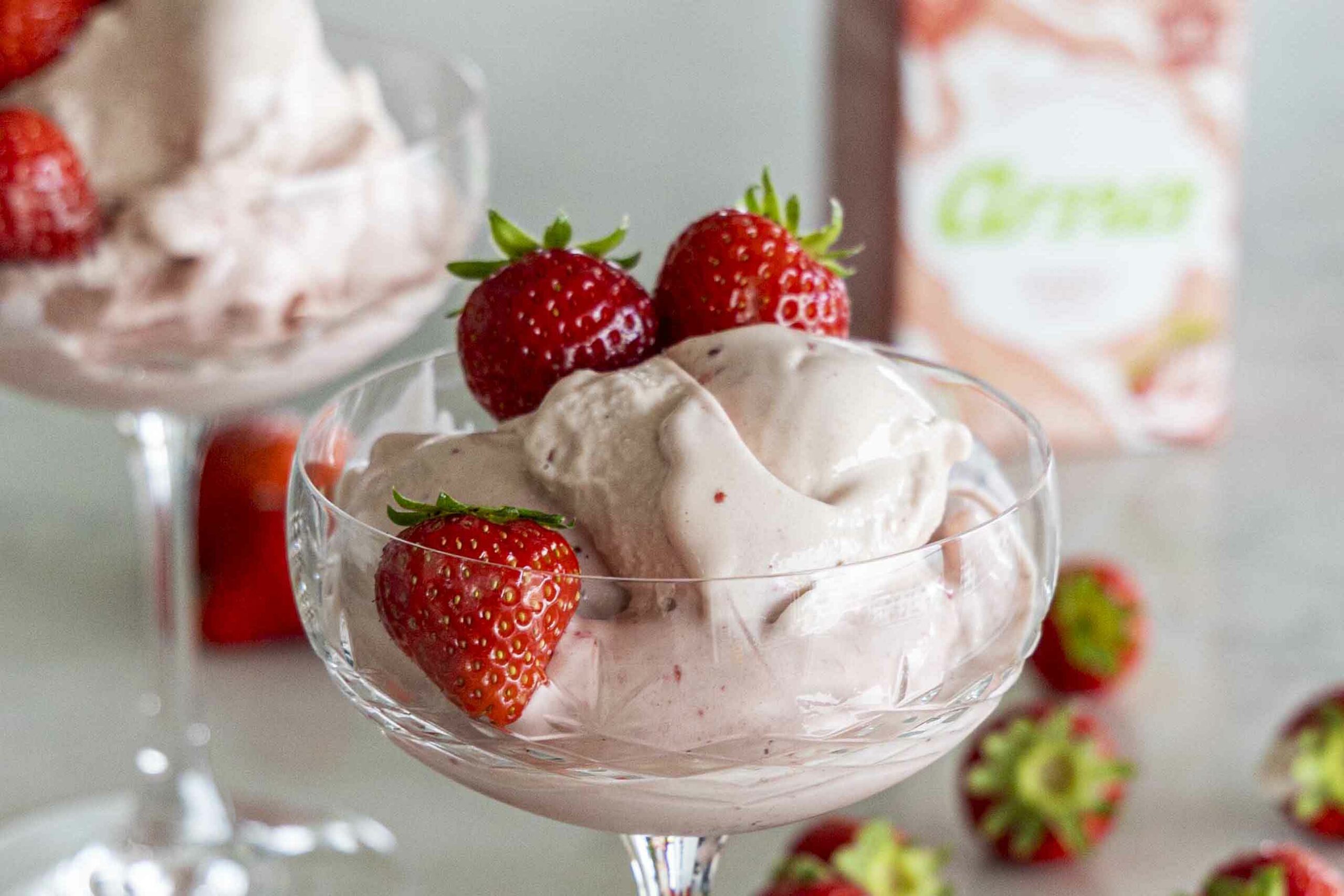 Jarðaberja próteinís með góðgerlum