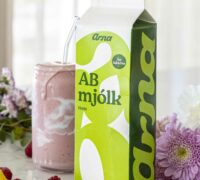 Bleikur berjasmoothie með ab mjólk - ríkur af góðgerlum