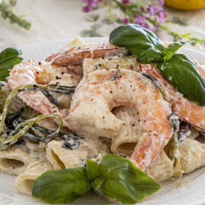 Sítrónu pasta með rjómaostasósu