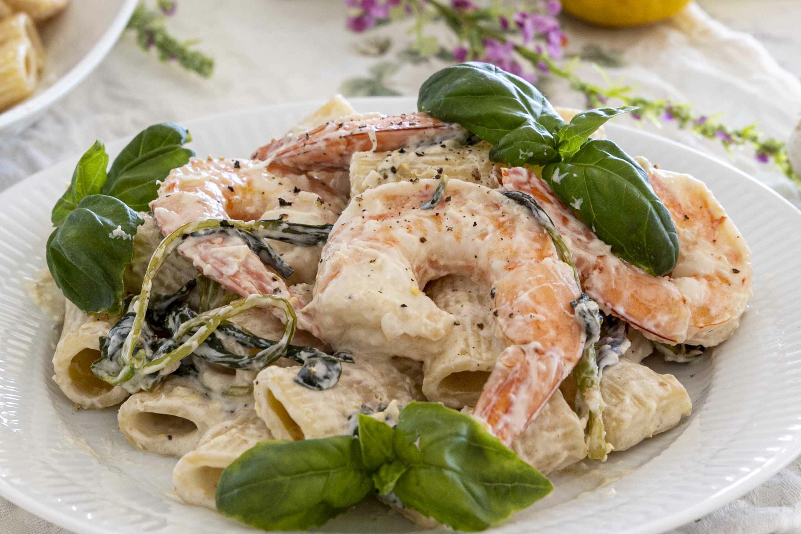 Sítrónu pasta með rjómaostasósu