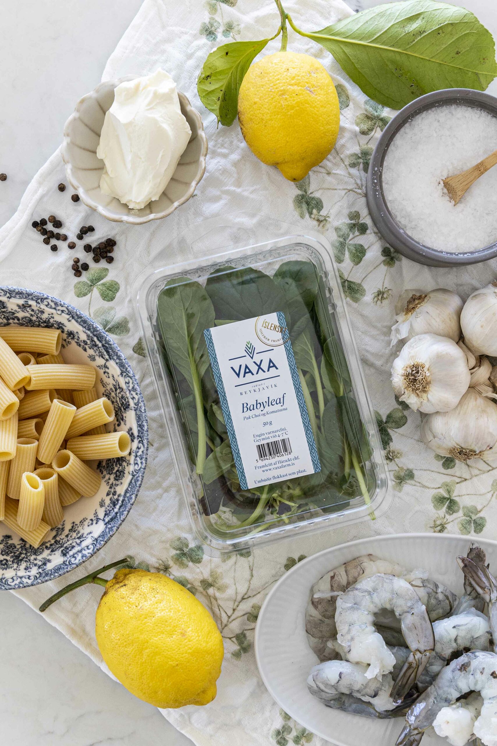 Sítrónu pasta með rjómaostasósu