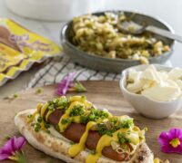 Pizzadog - chili-ostapylsa í pizzadeigi