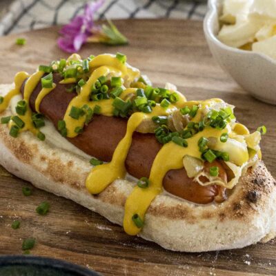 Pizzadog - chili-ostapylsa í pizzadeigi