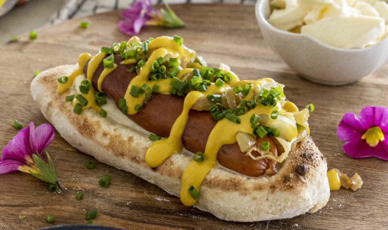 Pizzadog - chili-ostapylsa í pizzadeigi