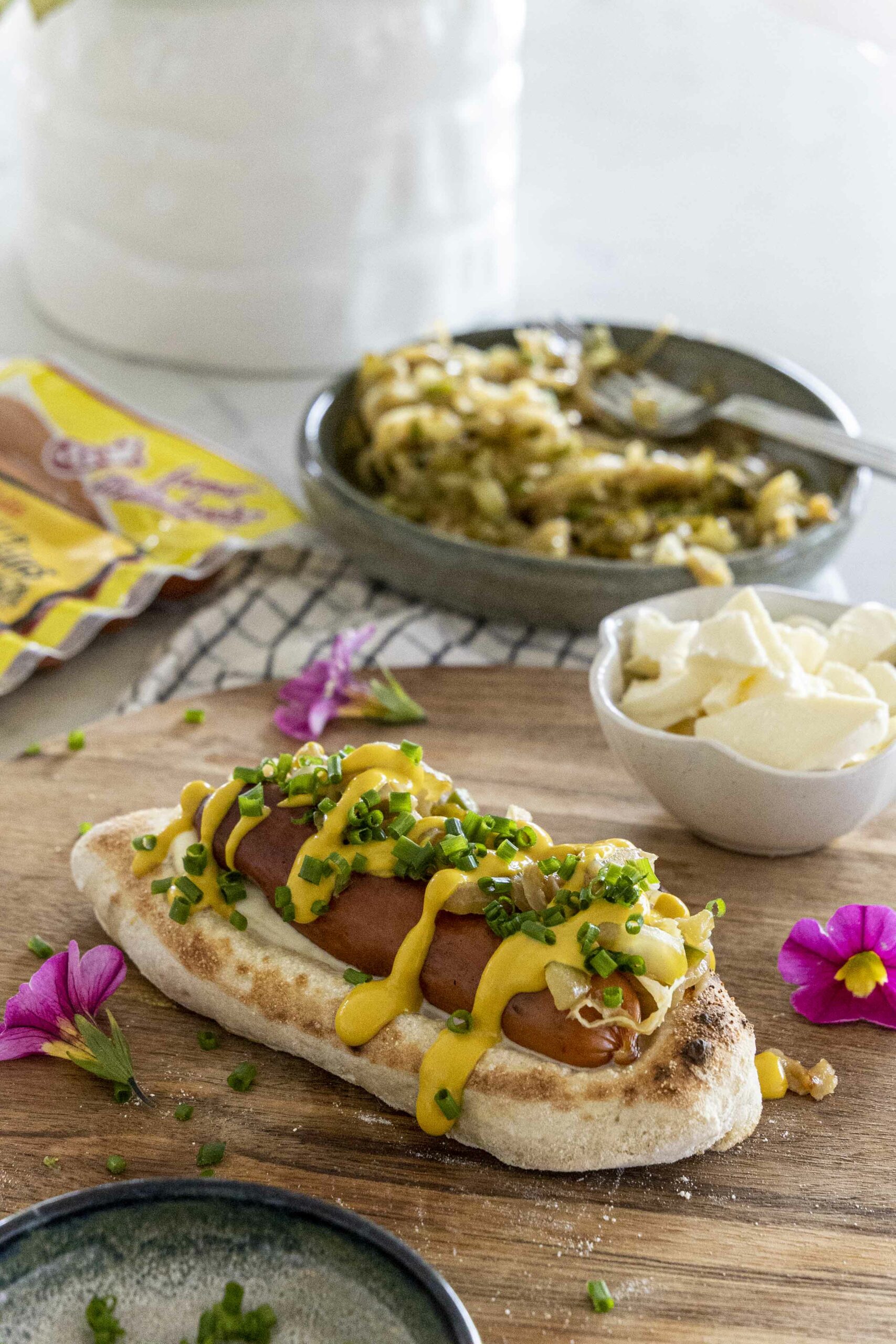 Pizzadog - chili-ostapylsa í pizzadeigi
