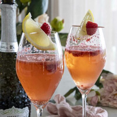 Hindberja Fizz áfengislaus kokteill