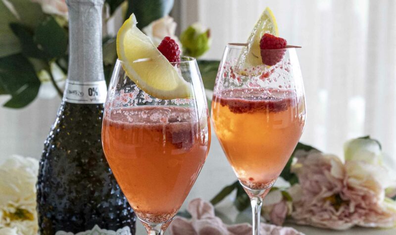 Hindberja Fizz áfengislaus kokteill
